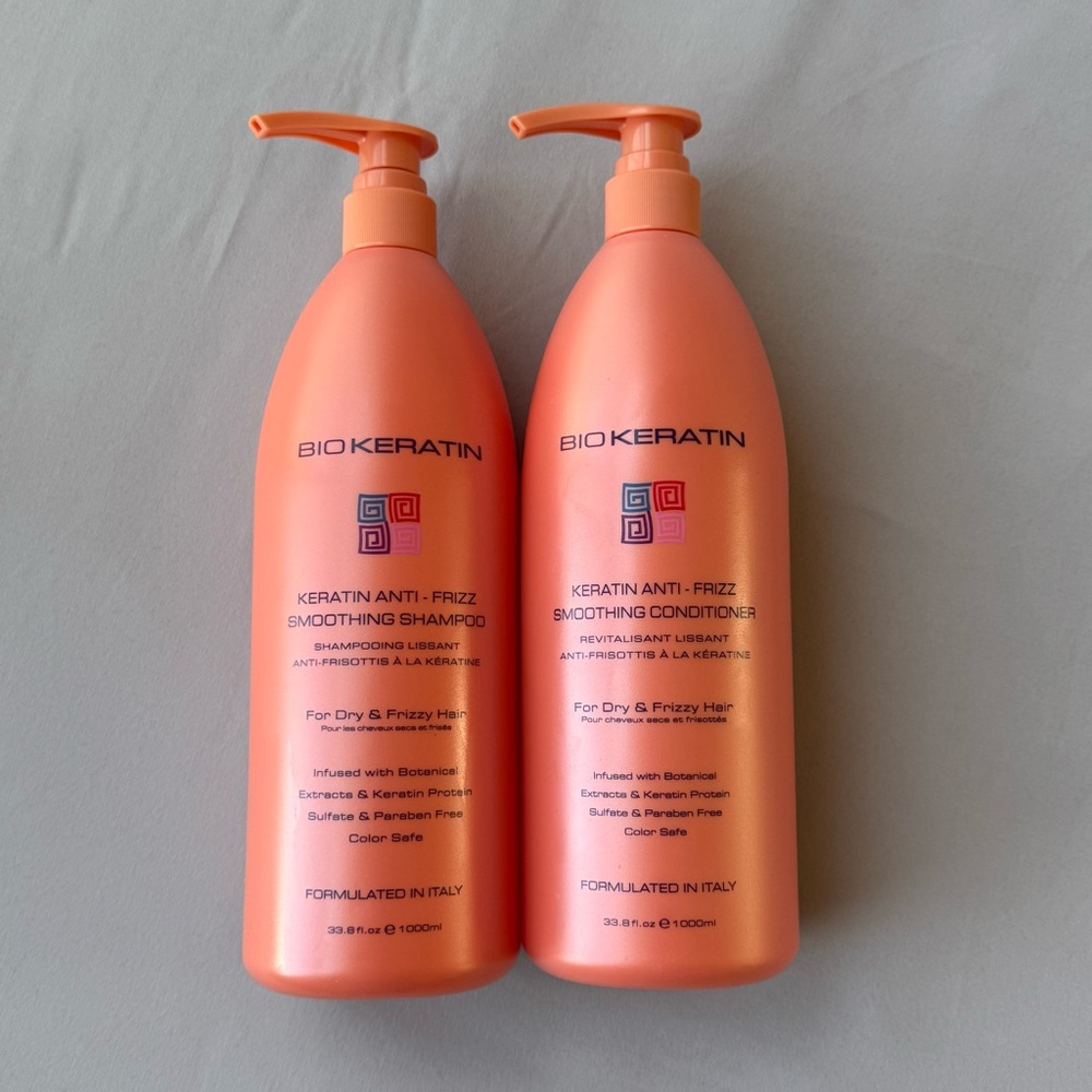 Bio Keratin Anti-Frizz Smoothing Shampoo and Conditioner Set